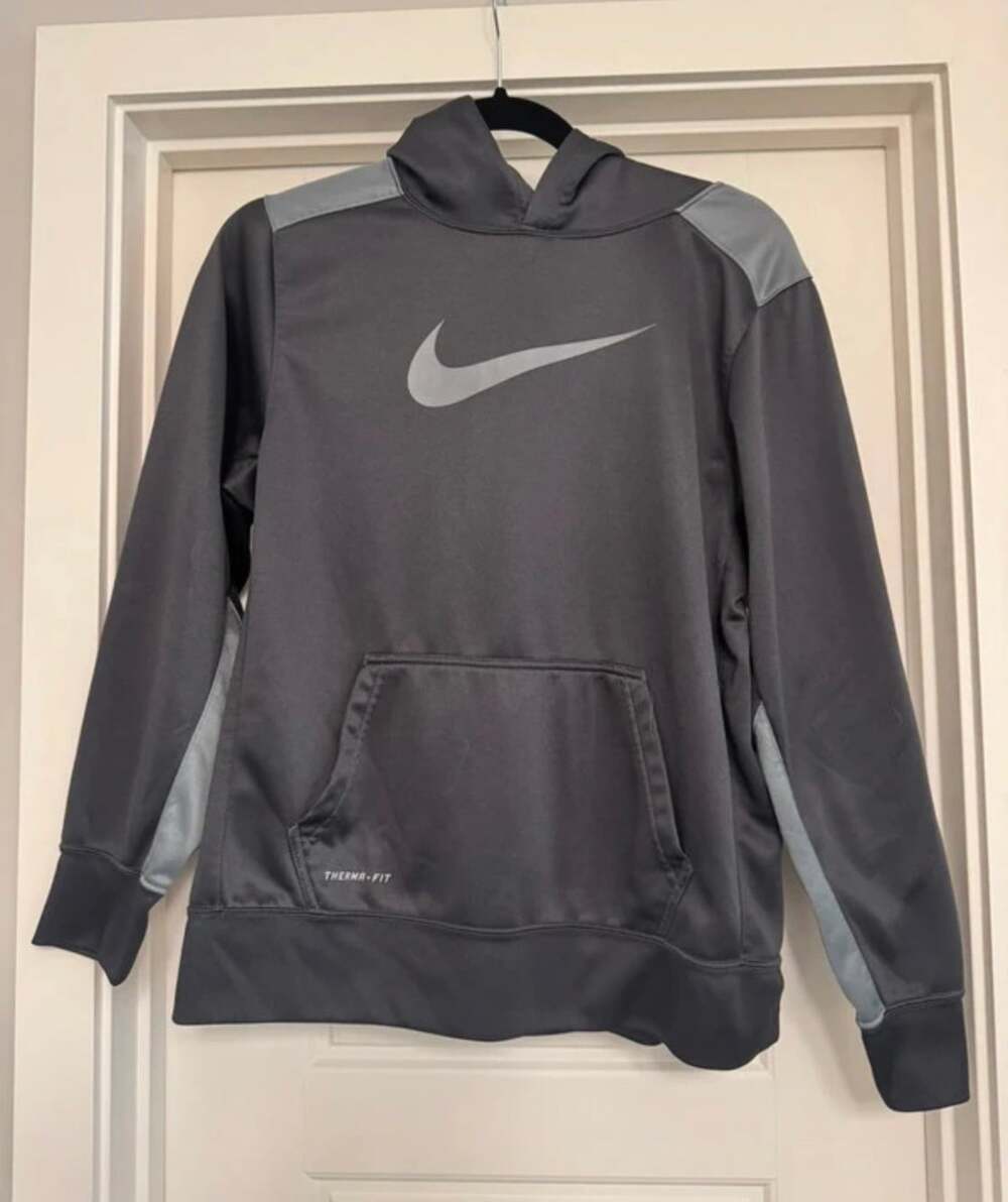 Nike Therma-FIT Swoosh Pullover Hoodie Charcoal Gray Size XL